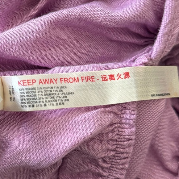 Free People Fp Beach Free-Est Gitana  Maxi Dress Linen Pleated Billowy Smocked - Picture 10 of 10